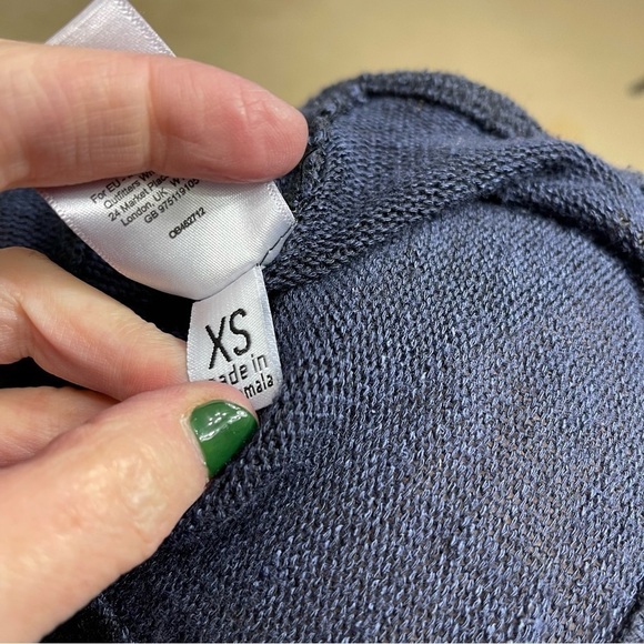 FREE People Wrap Drapey Hacci Knit Top Size XS Navy Blue - Picture 13 of 15